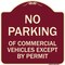 Signmission No Parking of Commercial Vehicles Except by Permit Heavy-Gauge Alum, 18" L, 18" H, BU-1818-23701 A-DES-BU-1818-23701 - alternate 1